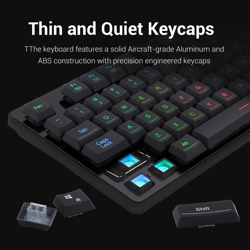 (Refurbished) DYAUS PRO K509-1 - 104 Keys RGB Wired Keyboard without side LED (Mechanical Feel)