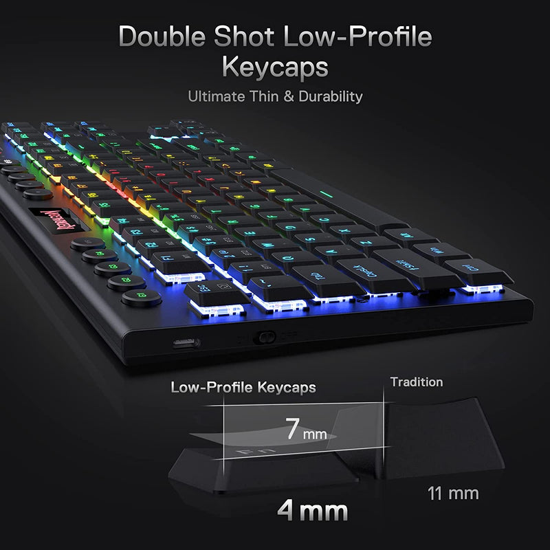 (Refurbished) HORUS K621 TKL Wired+2.4G+BT MECHANICAL KEYBOARD (RED SWITCH)