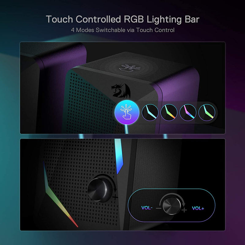 WALTZ GS510- RGB 2.0 Channel Gaming Wired Desktop Speakers