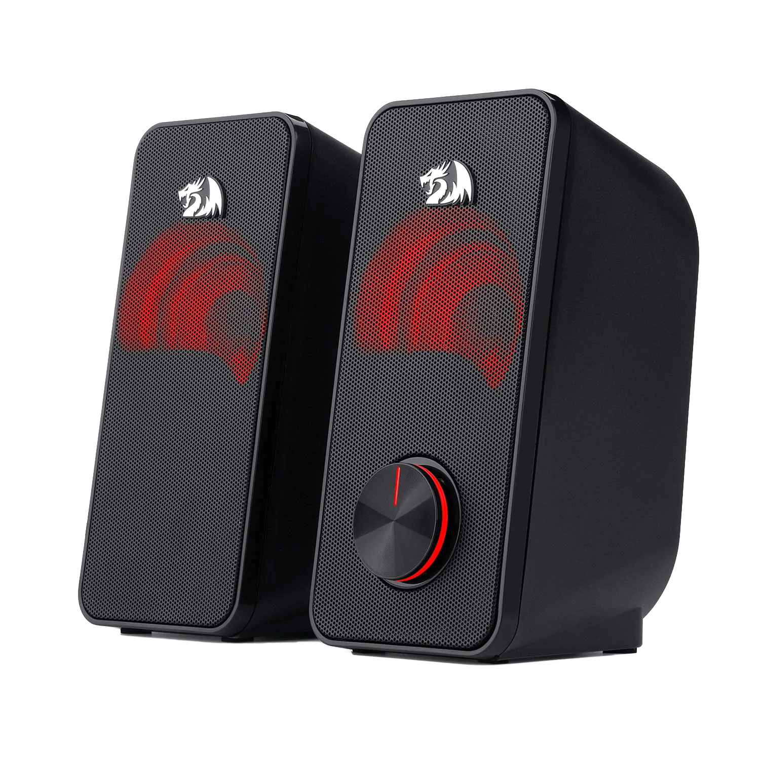 STENTOR GS500 - 2.0 Channel Stereo Desktop Wired Gaming Computer Speaker with Red Backlight