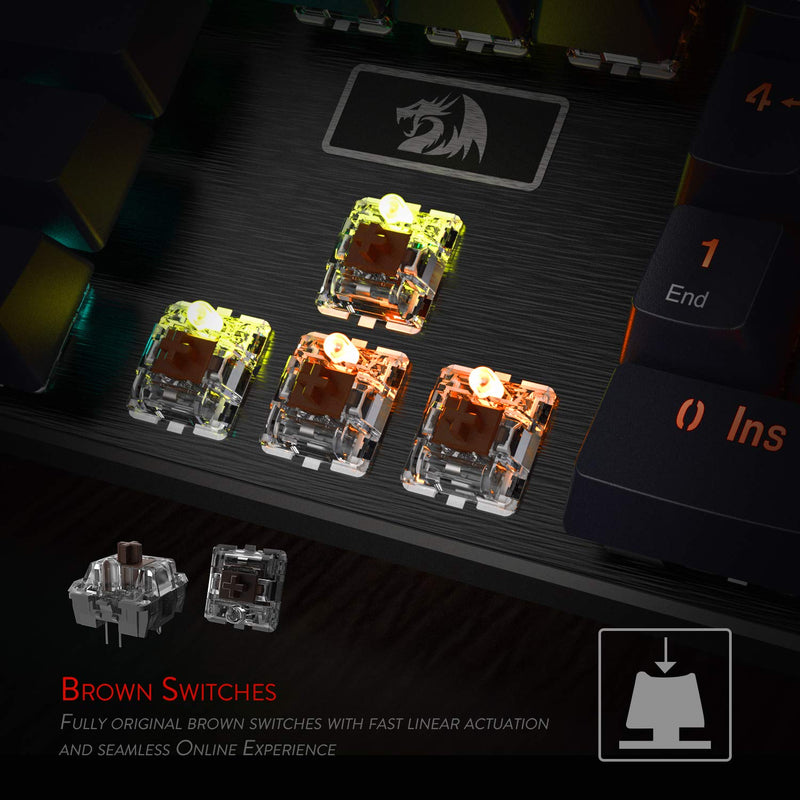 Devarajas K556 - 104 Keys Wired Mechanical Keyboard (Brown Switch)