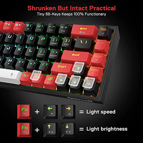 (Refurbished) CASTOR K631 PRO - 65% Bluetooth + 2.4Ghz Wireless + Wired RGB Mechanical Keyboard (Red Switch)