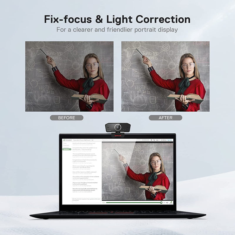 HITMAN GW800 1080P Webcam with Built-in Dual Microphone