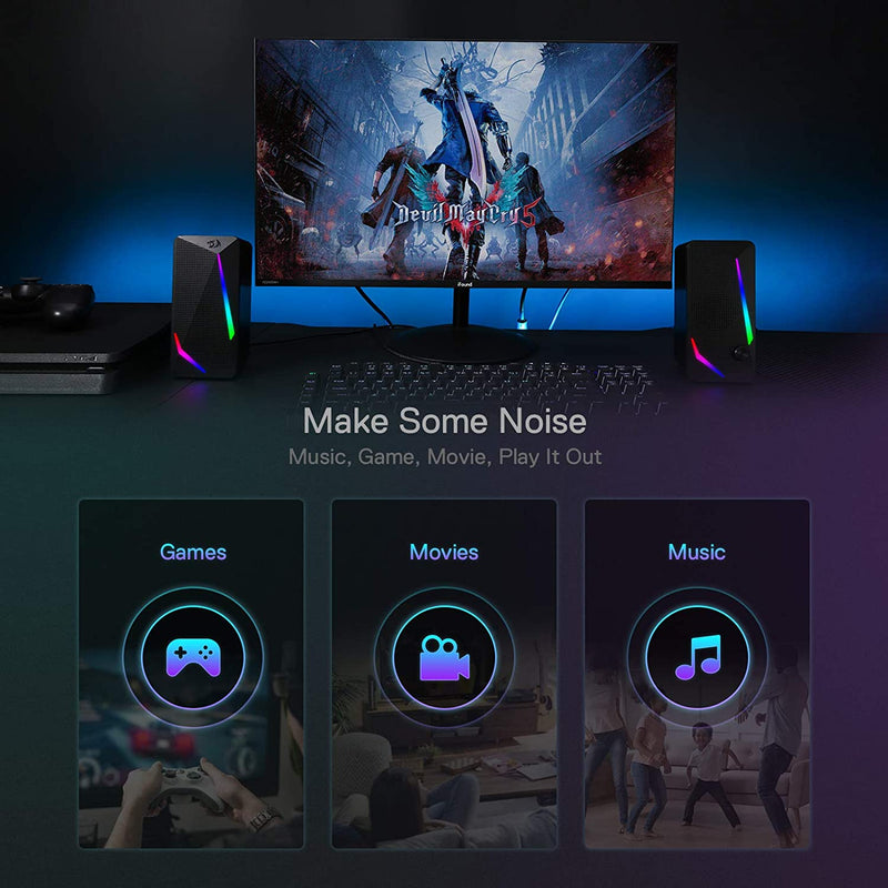 WALTZ GS510- RGB 2.0 Channel Gaming Wired Desktop Speakers