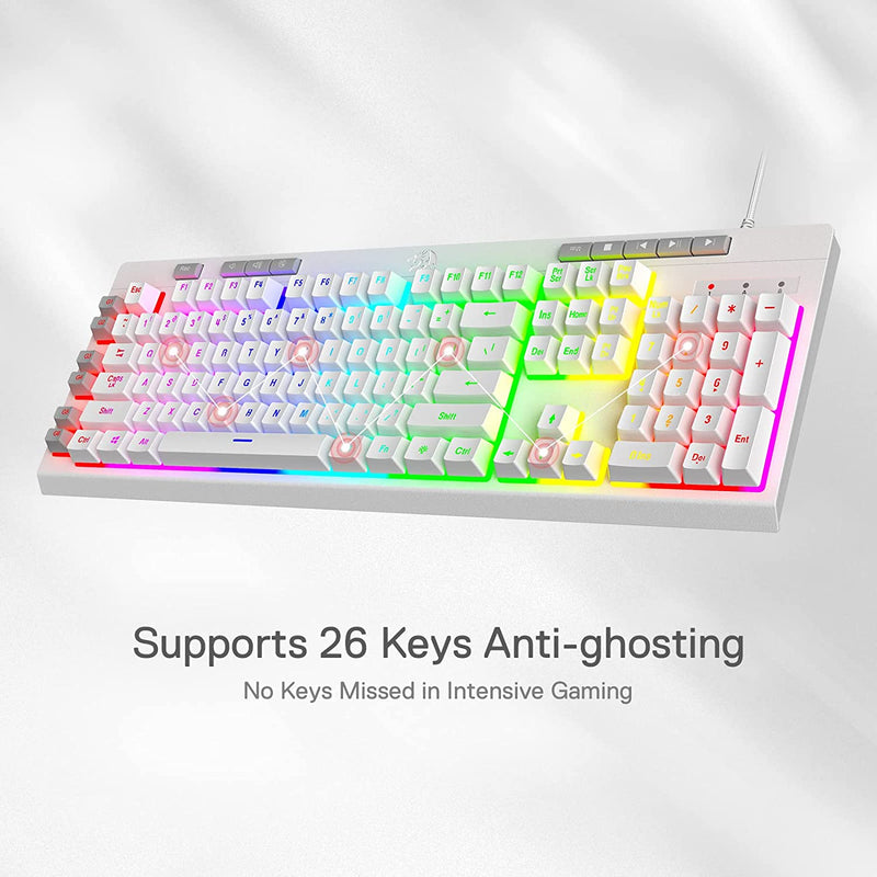 Shiva K512- Wired Membrane Keyboard RGB White