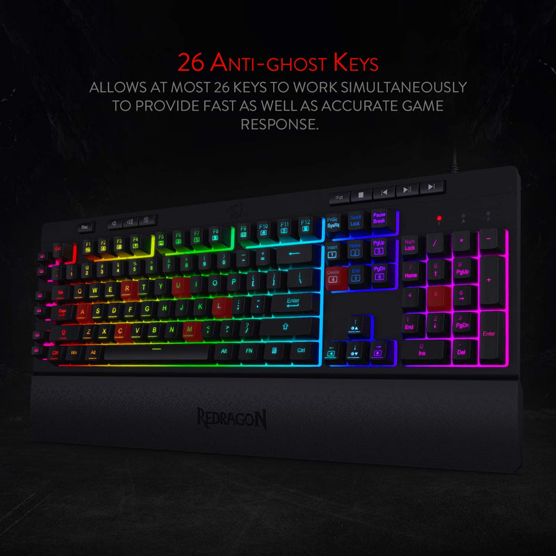 (REFURBISHED) SHIVA K512- WIRED MEMBRANE KEYBOARD RGB BLACK