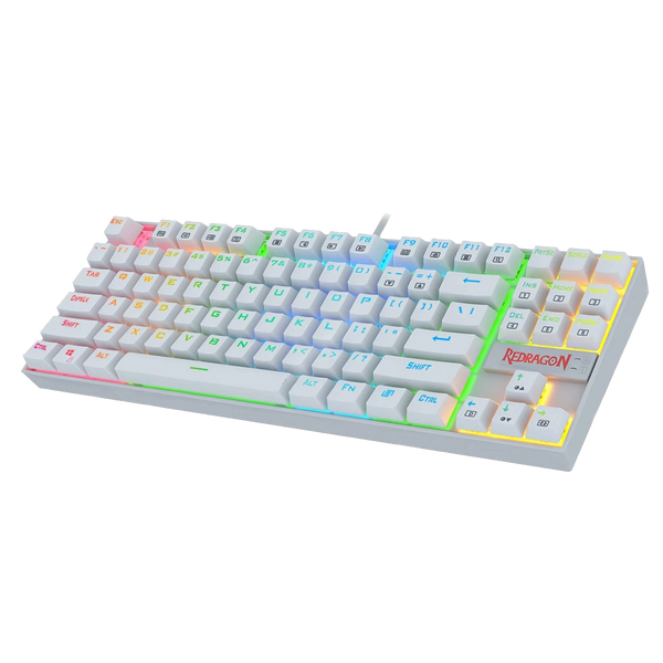 KUMARA K552 - TKL WIRED MECHNICAL KEYBAORD RGB WHITE (Blue Switch)