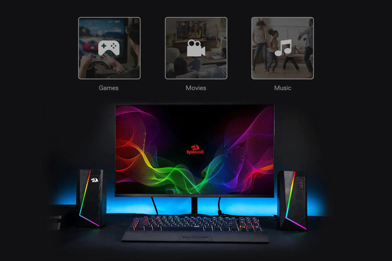 (Refurbished) ANVIL GS520 - RGB 2.0 Channel Gaming Wired Desktop Speakers