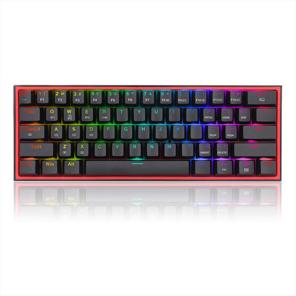 FIZZ PRO K616 - 60% Wired+2.4Ghz+BT Mechanical Keyboard Black (Red Switch)