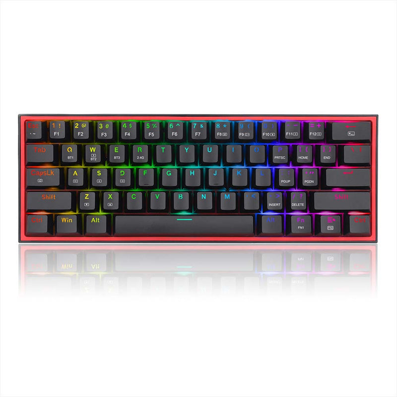 FIZZ PRO K616 - 60% Wired+2.4Ghz+BT Mechanical Keyboard Black (Red Switch)