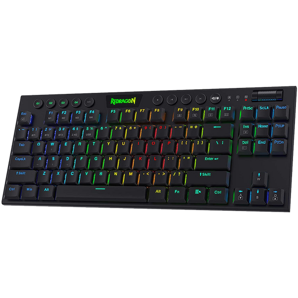 Horus K621 PRO Tkl Wired+2.4G+BT Mechanical Keyboard Black (Red Switch)