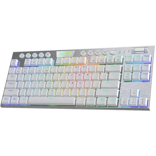 Horus K621 PRO TKL Wired+2.4G+BT Mechanical Keyboard White (Red Switch)